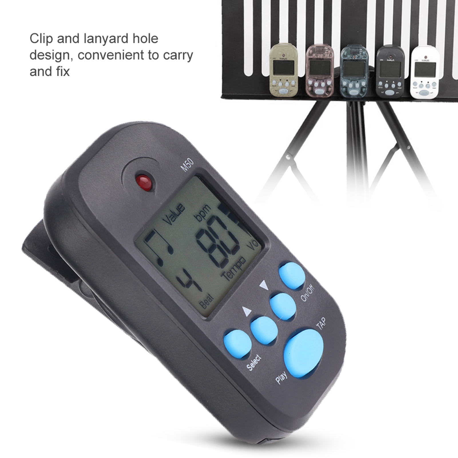 Metronome Digital - Mini metrónomo profesional con Clip LCD,