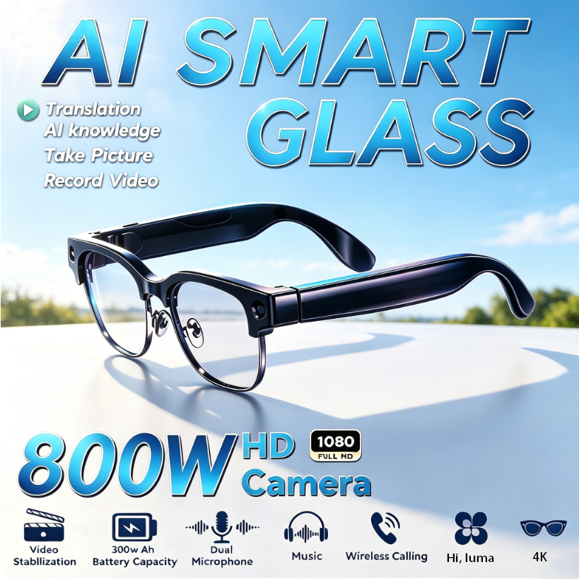 Audio Music To Video Ai - Gafas Inteligentes HD de 800W con