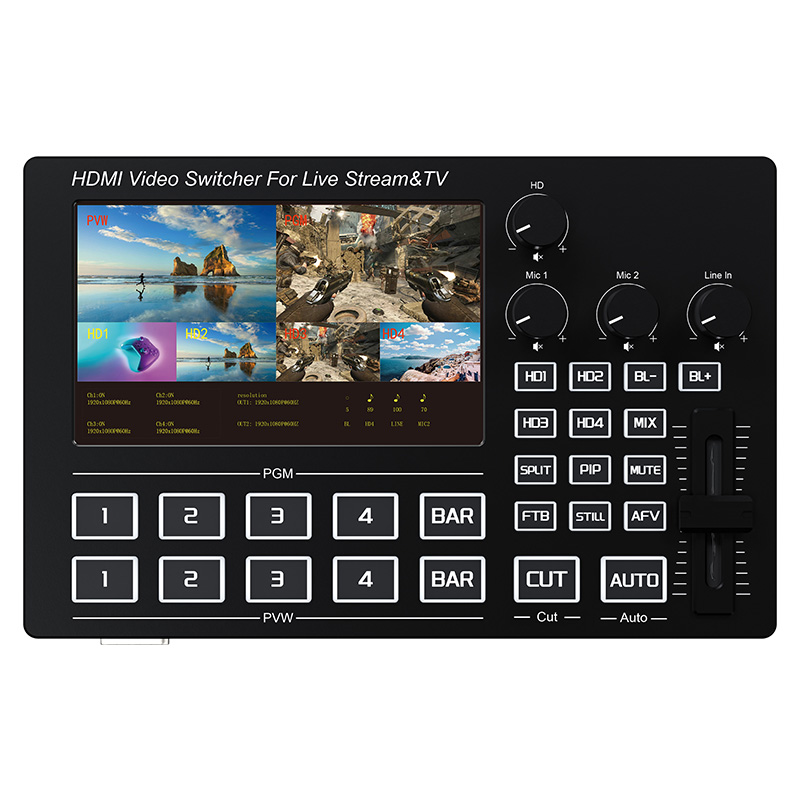Audio Music Live - Mezclador de Video HDMI de 4