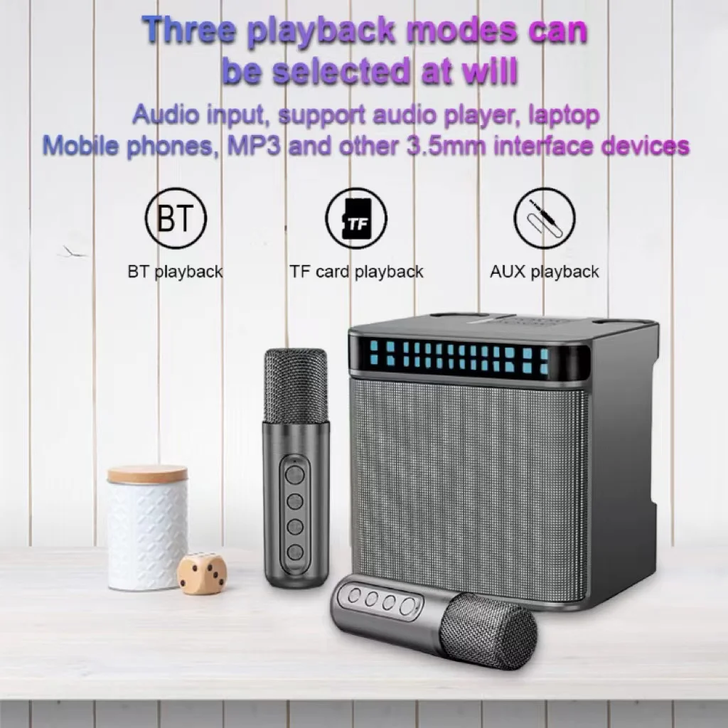 Audio Music Kids - Altavoz BT Portátil con 2 Micrófonos