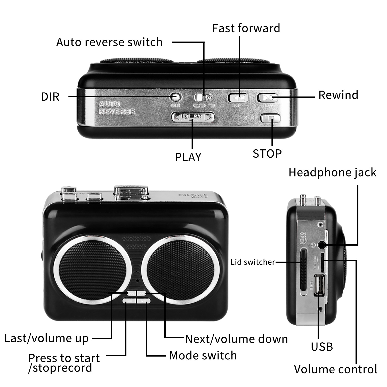Reproductor de casetes USB, co - Audio Music Player Pc reseña y precio