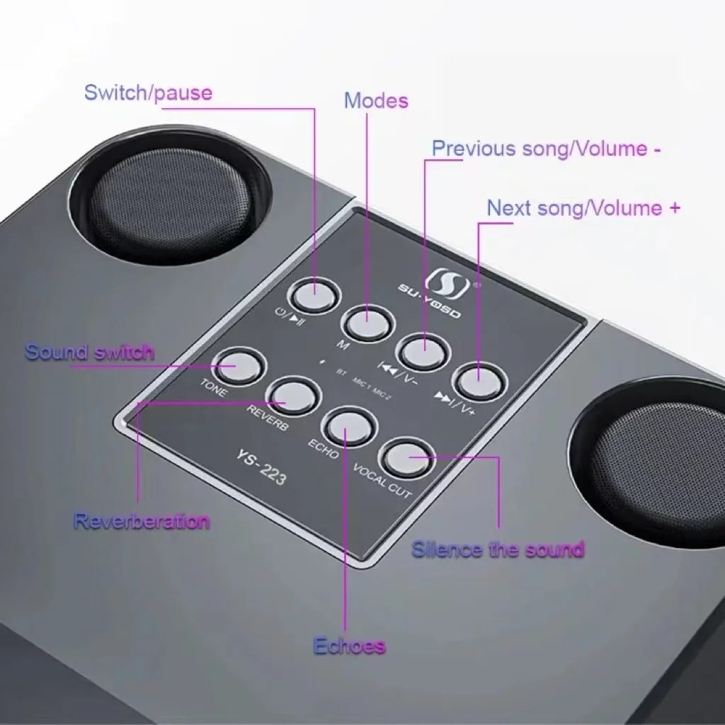 Altavoz BT Portátil con 2 Micr - Audio Music Kids reseña y precio